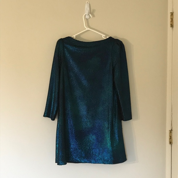 Free People Blue Metallic Diamonds Are Forever Dress XS Prom Mermaid - Picture 7 of 10